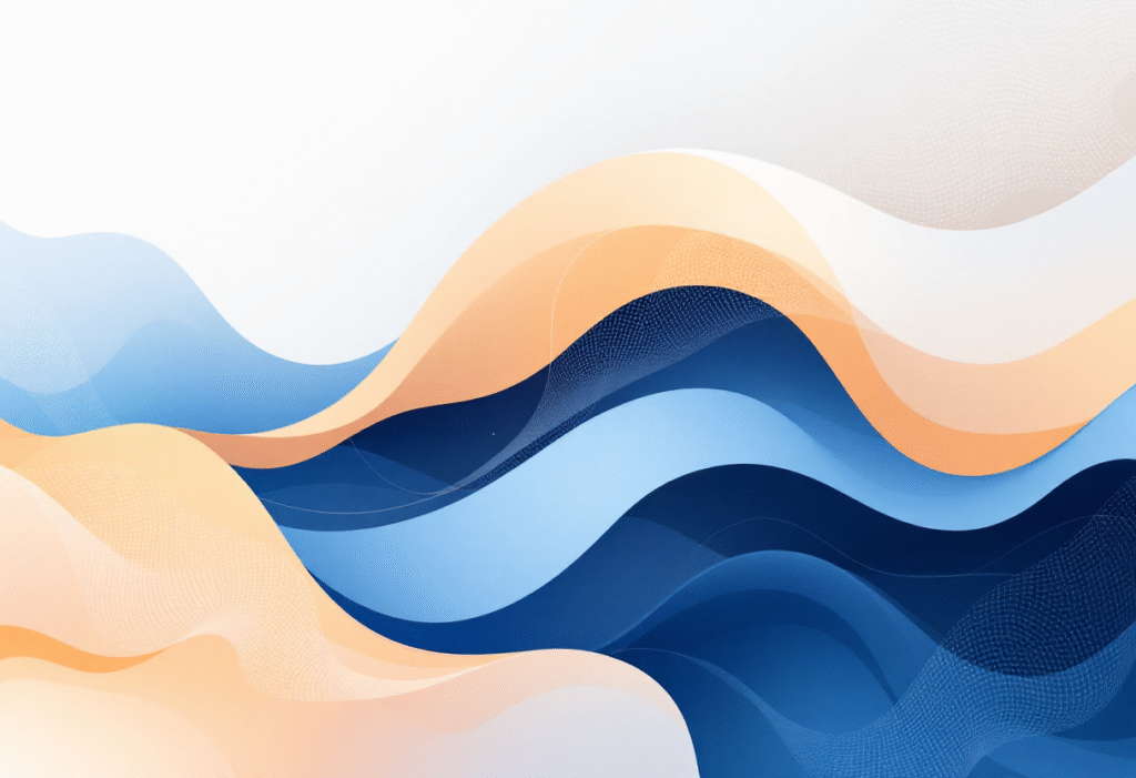 Abstract blue and orange waves symbolizing connection, collaboration, and movement — representing ClientSide CX Solutions’ SPARK Principles for telecom vendor relationship excellence.
